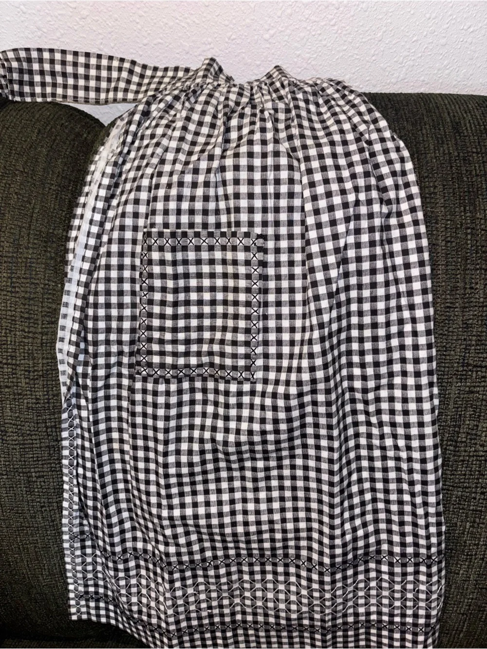 Gorgeous handcrafted vintage checkered aprons lot of 3